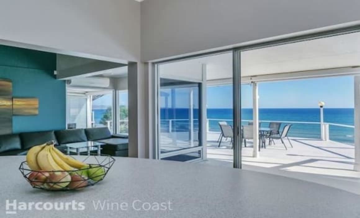 Ocean and coastal view waterfront Aldinga Beach house sol...